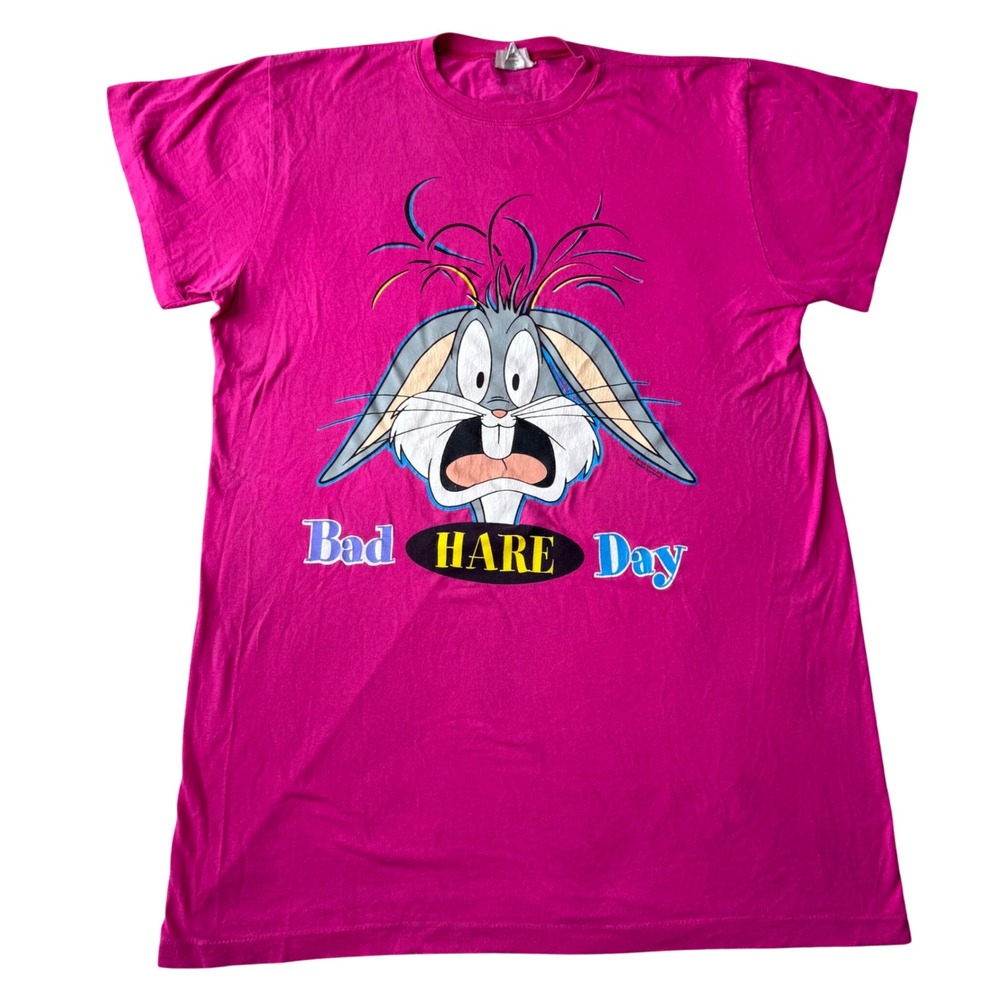 Vintage Looney Tunes Bugs Bunny Bad Hare Day Tshirt 1995 One Size Cartoon